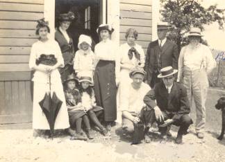 Gurley citizens posing in front of the Gurley Railroad Station