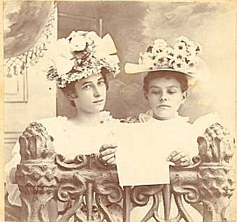 Jennie and Ola Bell in their Easter Bonnets