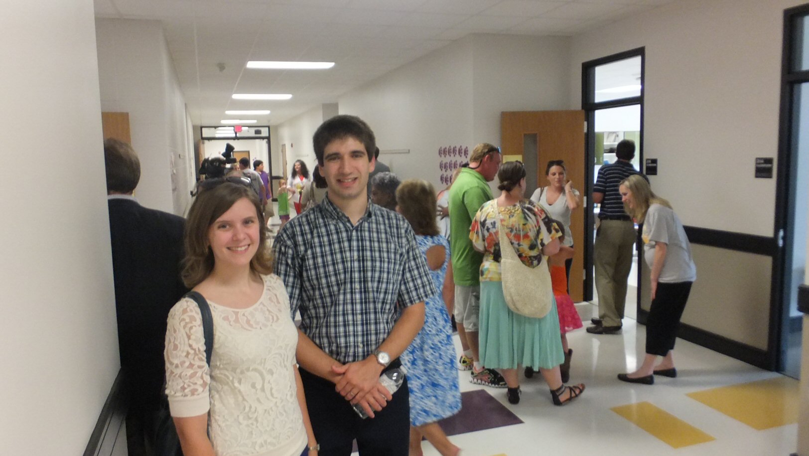 Inauguration of the new Madison County Middle School August 03 2014 with Lindsey Schneider teacher at Lincoln Academy and Vinvent Shneider MBA Graduate of Montevallo University and Gurley Lions Club Member