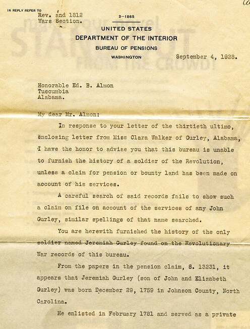 1928 Letter by Winfield Scott