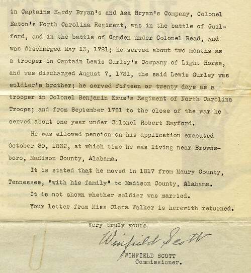 1928 Letter by Winfield Scott
