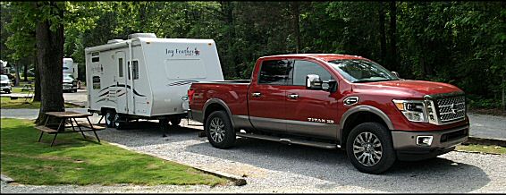Nissan Titan XD Jay Feather Camper recreational vehicle travelers